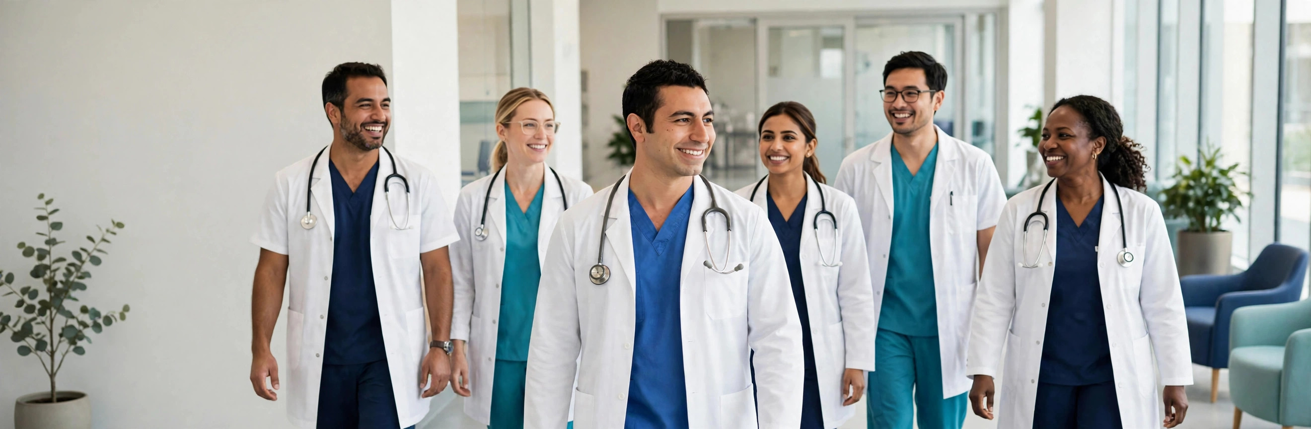 Medical team in a bright modern clinic