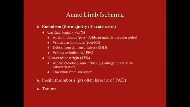 ⁣Acute Limb Ischemia