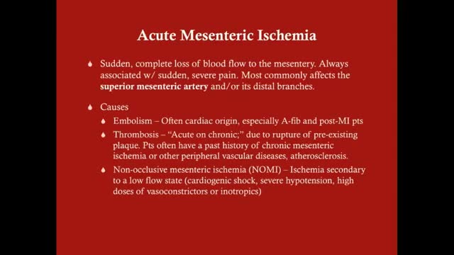 ⁣Mesenteric Ischemia