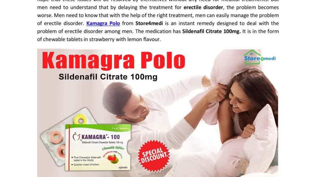 ⁣Kamagra Polo Erection Recovery with Fast-Acting Medication