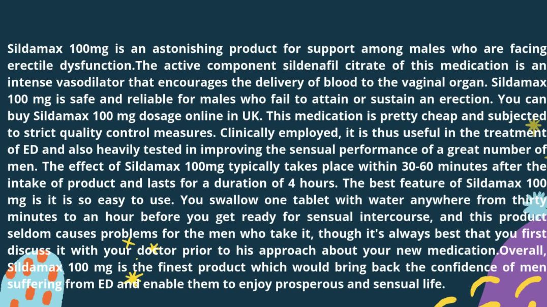 ⁣Buy Sildamax 100mg dosage Online in UK  Sildenafil citrate